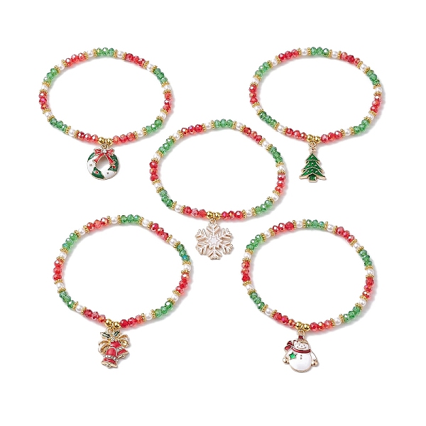 PandaHall 5Pcs 5 Styles Electroplate Glass Beaded Stretch Bracelet Sets, Christmas Tree & Snowflake Alloy Enamel Charm Stackable Bracelets..., Multicolor
PandaHall 5Pcs 5 Styles Electroplate Glass Beaded Stretch Bracelet Sets, Christmas Tree & Snowflake Alloy Enamel Charm Stackable Bracelets..., Multicolor