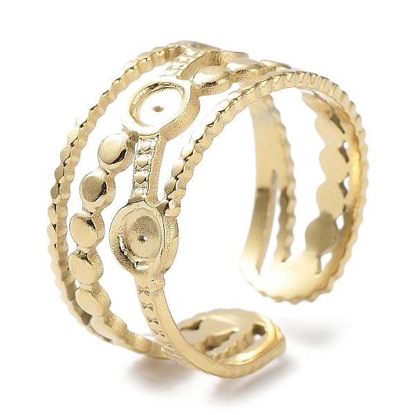 PandaHall 304 Stainless Steel Criss Cross Cuff Ring Findings, Bezel Cup Ring Settings with Round Tray, Real 18K Gold Plated, Inner Diameter...
PandaHall 304 Stainless Steel Criss Cross Cuff Ring Findings, Bezel Cup Ring Settings with Round Tray, Real 18K Gold Plated, Inner Diameter...