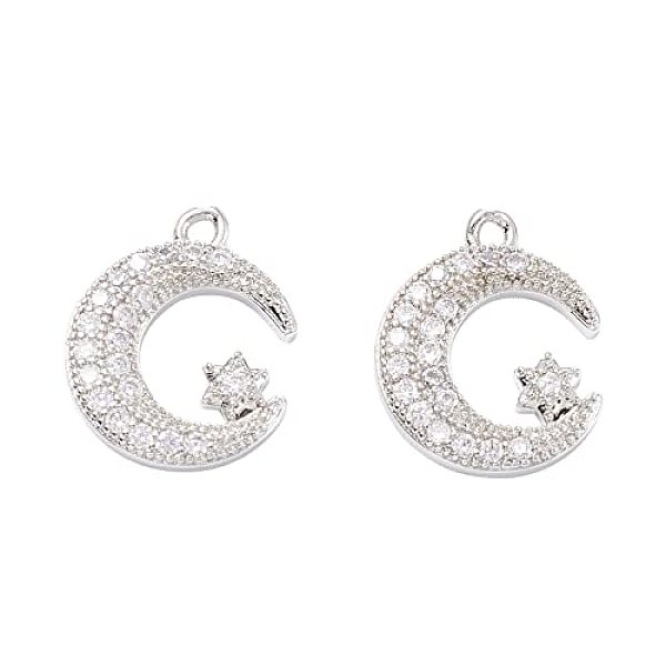 PandaHall Rack Plating Brass Micro Pave Cubic Zirconia Pendants, Long-Lasting Plated, Moon & Star, Platinum, 15x12x2mm, Hole: 1.2mm..., Clear
PandaHall Rack Plating Brass Micro Pave Cubic Zirconia Pendants, Long-Lasting Plated, Moon & Star, Platinum, 15x12x2mm, Hole: 1.2mm..., Clear