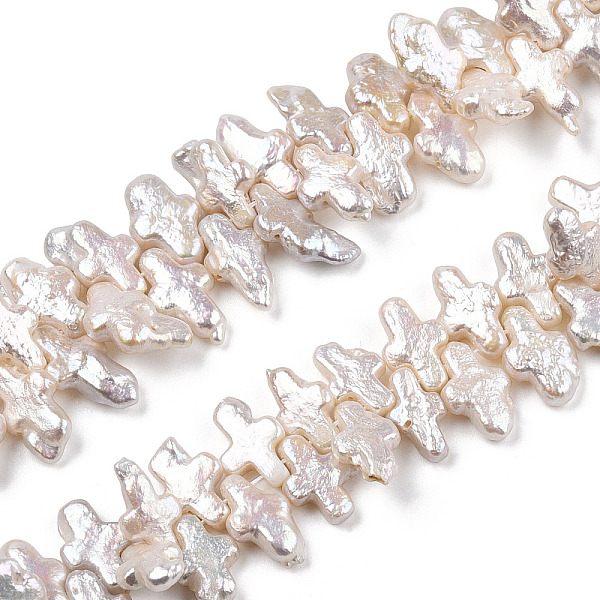 PandaHall Natural Keshi Pearl Beads Strands, Baroque Style Cultured Freshwater Pearl, Cross, Seashell Color, 12~20x7.5~9.5x3.5~5mm, Hole...
PandaHall Natural Keshi Pearl Beads Strands, Baroque Style Cultured Freshwater Pearl, Cross, Seashell Color, 12~20x7.5~9.5x3.5~5mm, Hole...