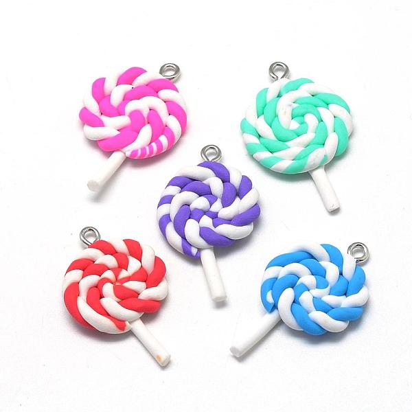 PandaHall Handmade Polymer Clay Pendants, Lollipop, Mixed Color, 36~41x21~25x5~6mm, Hole: 2mm Polymer Clay Candy Multicolor
PandaHall Handmade Polymer Clay Pendants, Lollipop, Mixed Color, 36~41x21~25x5~6mm, Hole: 2mm Polymer Clay Candy Multicolor