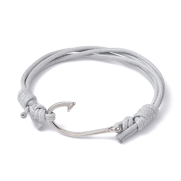 PandaHall Fish Hook Shape 304 Stainless Steel Link Braclet, Waxed Polyester Cord Adjustable Bracelets, Gainsboro, Inner Diameter..., Gray
PandaHall Fish Hook Shape 304 Stainless Steel Link Braclet, Waxed Polyester Cord Adjustable Bracelets, Gainsboro, Inner Diameter..., Gray