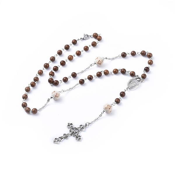 PandaHall Tibetan Style Alloy Rosary Bead Necklaces, with Wood Beads and 304 Stainless Steel Rolo Chains, Antique Silver & Stainless Steel..., Brown
PandaHall Tibetan Style Alloy Rosary Bead Necklaces, with Wood Beads and 304 Stainless Steel Rolo Chains, Antique Silver & Stainless Steel..., Brown