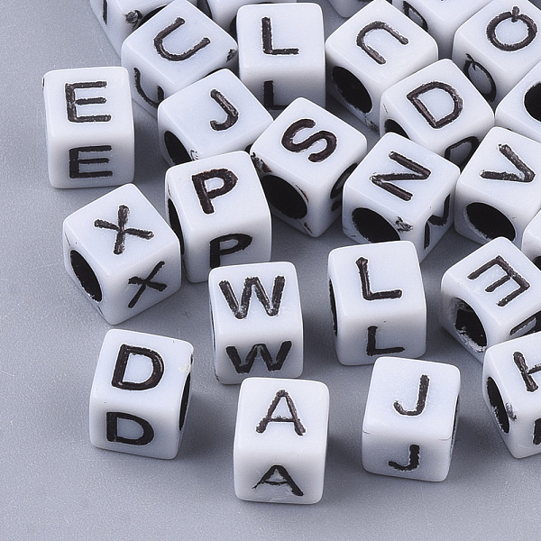PandaHall Opaque Acrylic Beads, Horizontal Hole, Cube with Random Initial Letter, White, 6x6x6mm, Hole: 3.5mm Acrylic Cube White
PandaHall Opaque Acrylic Beads, Horizontal Hole, Cube with Random Initial Letter, White, 6x6x6mm, Hole: 3.5mm Acrylic Cube White