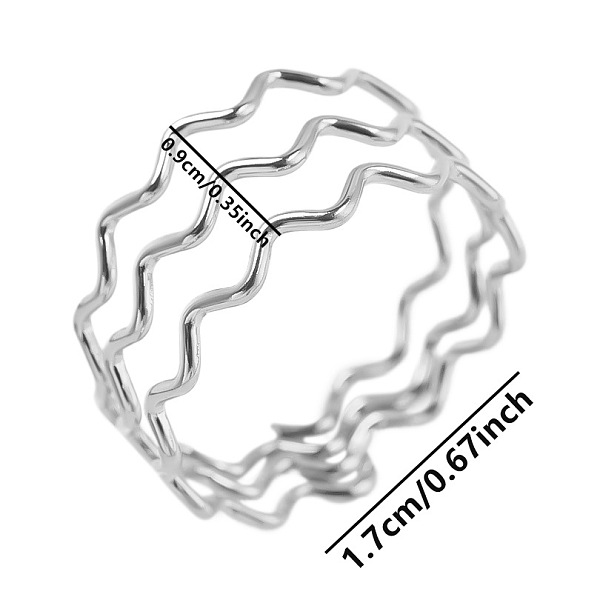 PandaHall Fashionable Minimalist 304 Stainless Steel Wave Wide Band Rings for Women Stainless Steel
PandaHall Fashionable Minimalist 304 Stainless Steel Wave Wide Band Rings for Women Stainless Steel