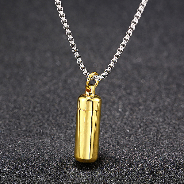 PandaHall 316L Stainless Steel Pill Shape Urn Ashes Pendant Necklace with Box Chains, Memorial Jewelry for Men Women, Golden, 23.62 inch...
PandaHall 316L Stainless Steel Pill Shape Urn Ashes Pendant Necklace with Box Chains, Memorial Jewelry for Men Women, Golden, 23.62 inch...