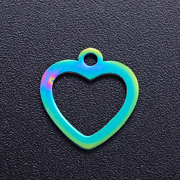 PandaHall Ion Plating(IP) 201 Stainless Steel Open Heart Charms, Hollow, Rainbow Color, 12.5x12x1mm, Hole: 1.5mm 201 Stainless Steel Heart
PandaHall Ion Plating(IP) 201 Stainless Steel Open Heart Charms, Hollow, Rainbow Color, 12.5x12x1mm, Hole: 1.5mm 201 Stainless Steel Heart