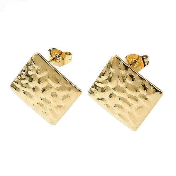 PandaHall Ion Plating(IP) 201 Stainless Steel Stud Earrings, with 304 Stainless Steel Pins, Textured Rhombus, Real 18K Gold Plated, 20x20mm...
PandaHall Ion Plating(IP) 201 Stainless Steel Stud Earrings, with 304 Stainless Steel Pins, Textured Rhombus, Real 18K Gold Plated, 20x20mm...