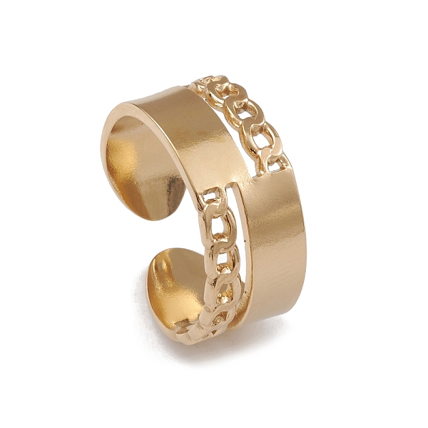 PandaHall Ion Plating(IP) 304 Stainless Steel Curb Chains Shape Open Cuff Rings for Women, Real 14K Gold Plated, US Size 6(16.5mm) 304...
PandaHall Ion Plating(IP) 304 Stainless Steel Curb Chains Shape Open Cuff Rings for Women, Real 14K Gold Plated, US Size 6(16.5mm) 304...
