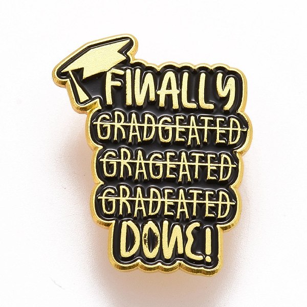 PandaHall Word Finally Done Enamel Pin, Doctorial Hat Alloy Badge for Backpack Clothes, Golden, Black, 30x25x1.5mm, Pin: 1.2mm Alloy+Enamel...
PandaHall Word Finally Done Enamel Pin, Doctorial Hat Alloy Badge for Backpack Clothes, Golden, Black, 30x25x1.5mm, Pin: 1.2mm Alloy+Enamel...