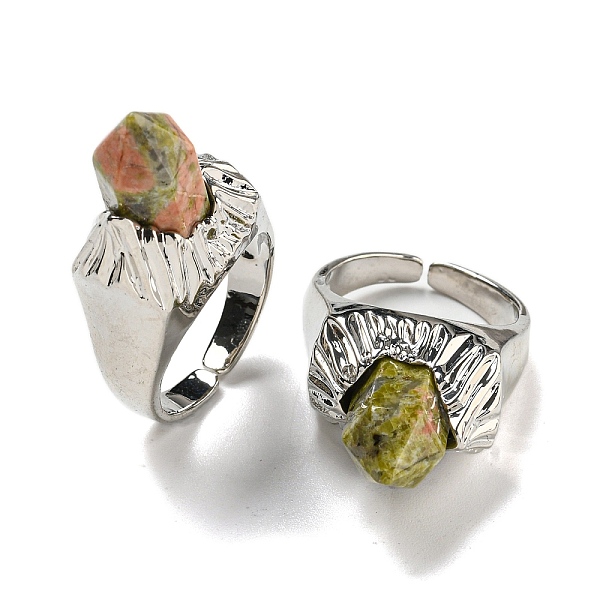 PandaHall Hexagonal Prism Natural Unakite Open Cuff Rings, Rack Plating Brass Ring for Unisex, Inner Diameter: Adjustable Unakite Hexagon
PandaHall Hexagonal Prism Natural Unakite Open Cuff Rings, Rack Plating Brass Ring for Unisex, Inner Diameter: Adjustable Unakite Hexagon