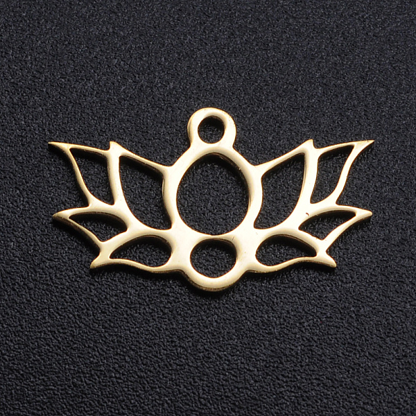 PandaHall 201 Stainless Steel Pendants, Laser Cut Pendants, Lotus, Golden, 11x19x1mm, Hole: 1.5mm 201 Stainless Steel Flower
PandaHall 201 Stainless Steel Pendants, Laser Cut Pendants, Lotus, Golden, 11x19x1mm, Hole: 1.5mm 201 Stainless Steel Flower
