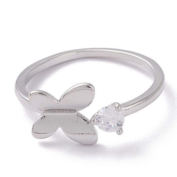 PandaHall Brass Micro Pave Clear Cubic Zirconia Cuff Rings, Open Rings, Butterfly, Platinum, US Size 6, Inner Diameter: 16.6mm Brass+Cubic...
PandaHall Brass Micro Pave Clear Cubic Zirconia Cuff Rings, Open Rings, Butterfly, Platinum, US Size 6, Inner Diameter: 16.6mm Brass+Cubic...