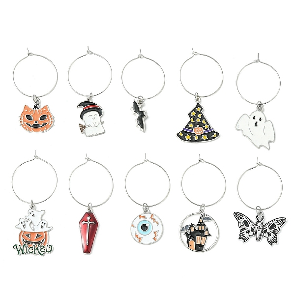 PandaHall Halloween Theme Alloy Enamel Pendants Wine Glass Charms Sets, with Brass Hoop Earrings Findings, Mixed Shapes, Mixed Color..., Multicolor
PandaHall Halloween Theme Alloy Enamel Pendants Wine Glass Charms Sets, with Brass Hoop Earrings Findings, Mixed Shapes, Mixed Color..., Multicolor