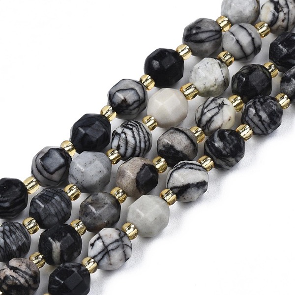 PandaHall Natural Netstone Beads Strands, with Seed Beads, Faceted Bicone Barrel Drum, 7~8x7~8mm, Hole: 1mm, about 35~38pcs/strand, 13.82...
PandaHall Natural Netstone Beads Strands, with Seed Beads, Faceted Bicone Barrel Drum, 7~8x7~8mm, Hole: 1mm, about 35~38pcs/strand, 13.82...