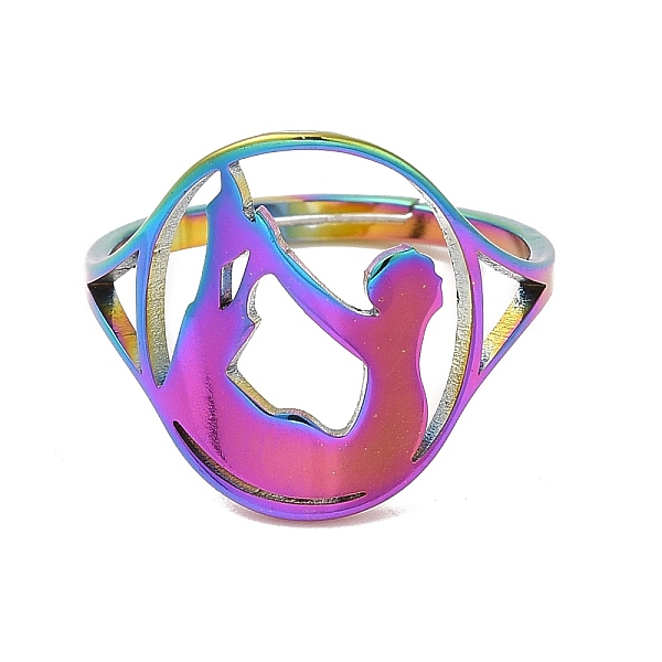 PandaHall Ion Plating(IP) 304 Stainless Steel Yoga Adjustable Ring for Women, Rainbow Color, US Size 5 3/4(16.3mm) 304 Stainless Steel
PandaHall Ion Plating(IP) 304 Stainless Steel Yoga Adjustable Ring for Women, Rainbow Color, US Size 5 3/4(16.3mm) 304 Stainless Steel