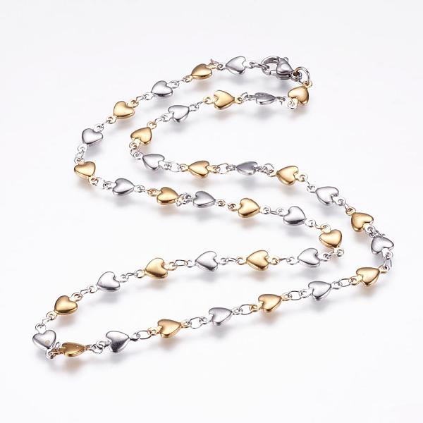 PandaHall 304 Stainless Steel Chain Necklaces, with Lobster Claw Clasps, Heart, Golden & Stainless Steel Color, 17.9 inch(45.5cm) 304...
PandaHall 304 Stainless Steel Chain Necklaces, with Lobster Claw Clasps, Heart, Golden & Stainless Steel Color, 17.9 inch(45.5cm) 304...