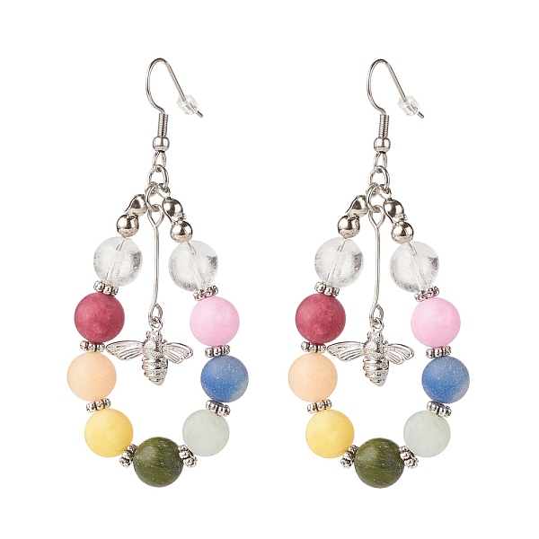 PandaHall Natural Mixed Gemstone Braided Teardrop Dangle Earrings with Brass Bee Charms, 304 Stainless Steel Wire Wrap Big Drop Earrings for..., Multicolor
PandaHall Natural Mixed Gemstone Braided Teardrop Dangle Earrings with Brass Bee Charms, 304 Stainless Steel Wire Wrap Big Drop Earrings for..., Multicolor