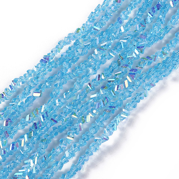PandaHall Electroplate Glass Beads Strands, AB Color Plated, Triangle, Light Sky Blue, 2.2~3x3~4.7x2~3mm, Hole: 0.7mm, about...
PandaHall Electroplate Glass Beads Strands, AB Color Plated, Triangle, Light Sky Blue, 2.2~3x3~4.7x2~3mm, Hole: 0.7mm, about...