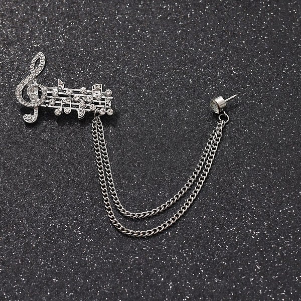 PandaHall British Style Alloy Crystal Rhinestone Hanging Chain Brooch, Platinum, Musical Note, 140mm Alloy+Rhinestone Musical Note Clear
PandaHall British Style Alloy Crystal Rhinestone Hanging Chain Brooch, Platinum, Musical Note, 140mm Alloy+Rhinestone Musical Note Clear