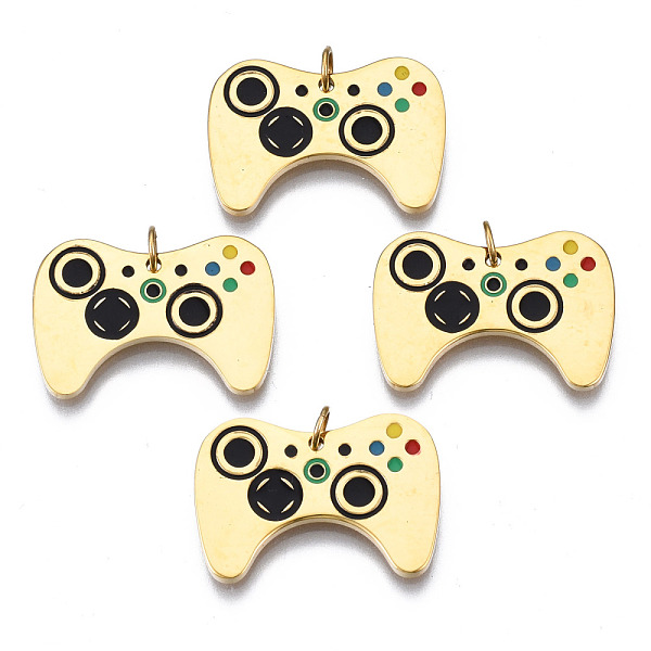 PandaHall 316 Surgical Stainless Steel Pendants, with Jump Rings and Enamel, Game Controller, Real 14K Gold Plated, 14x20x1.5mm, Hole: 2.5mm...
PandaHall 316 Surgical Stainless Steel Pendants, with Jump Rings and Enamel, Game Controller, Real 14K Gold Plated, 14x20x1.5mm, Hole: 2.5mm...