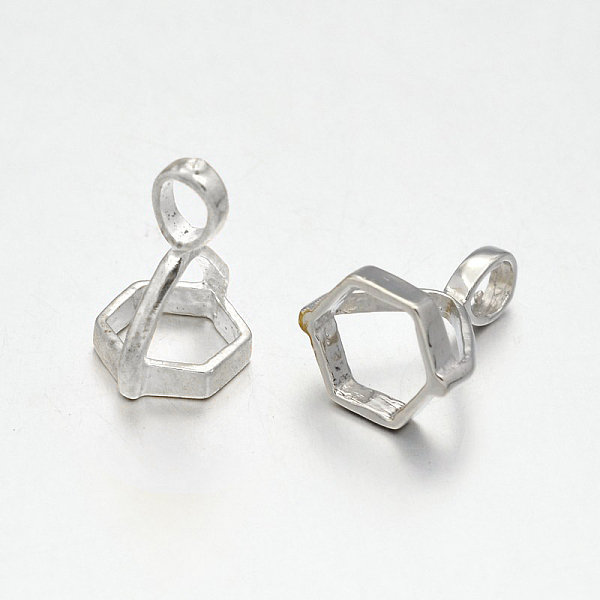 PandaHall Brass Hexagon Bead Cap Bails, for Point Gemstone Pendant Making, Platinum, 16.5x12x10mm, Hole: 5x4mm & 9x9mm Brass
PandaHall Brass Hexagon Bead Cap Bails, for Point Gemstone Pendant Making, Platinum, 16.5x12x10mm, Hole: 5x4mm & 9x9mm Brass