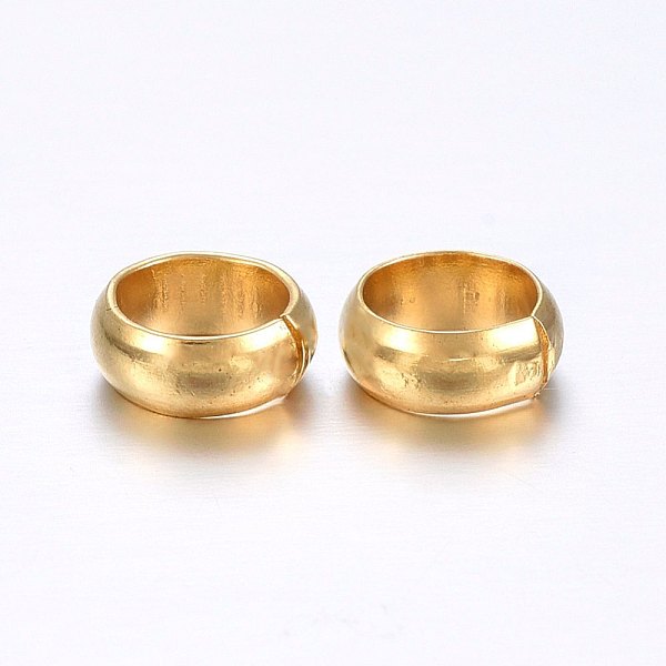 PandaHall 304 Stainless Steel Crimp Beads Covers, Golden, 8mm In Diameter, Hole: 6mm 304 Stainless Steel
PandaHall 304 Stainless Steel Crimp Beads Covers, Golden, 8mm In Diameter, Hole: 6mm 304 Stainless Steel
