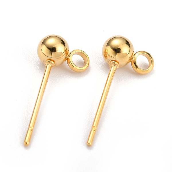 PandaHall 304 Stainless Steel Ball Post Stud Earring Findings, with Loop and 316 Surgical Stainless Steel Pin, Real 18k Gold Plated...
PandaHall 304 Stainless Steel Ball Post Stud Earring Findings, with Loop and 316 Surgical Stainless Steel Pin, Real 18k Gold Plated...