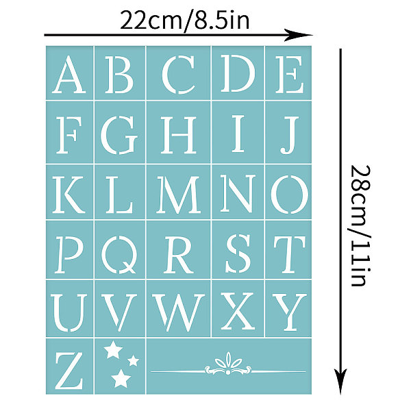 PandaHall Self-Adhesive Silk Screen Printing Stencil, for Painting on Wood, DIY Decoration T-Shirt Fabric, 26 Alphabet and Star, Sky Blue...
PandaHall Self-Adhesive Silk Screen Printing Stencil, for Painting on Wood, DIY Decoration T-Shirt Fabric, 26 Alphabet and Star, Sky Blue...