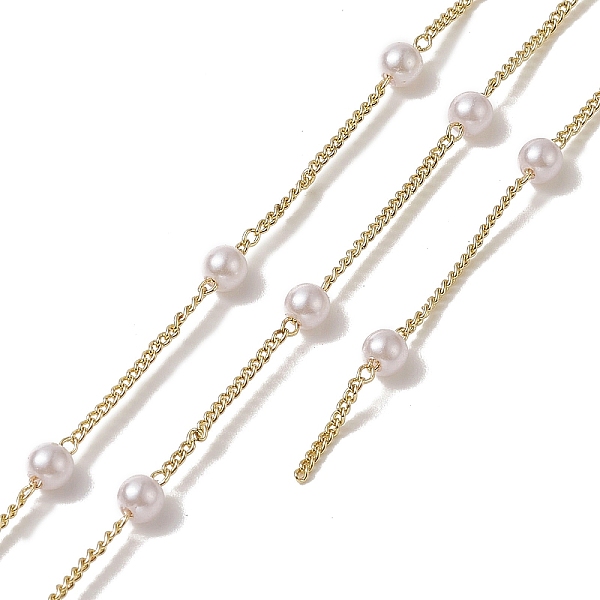PandaHall Rack Plating Brass Curb Chains, with Plastic Pearl Beaded, Soldered, with Card Paper, Golden, 7x4mm Brass White
PandaHall Rack Plating Brass Curb Chains, with Plastic Pearl Beaded, Soldered, with Card Paper, Golden, 7x4mm Brass White