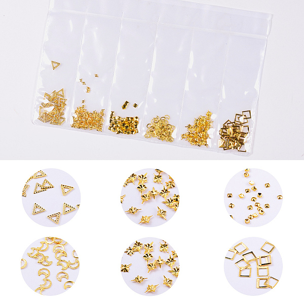 PandaHall Brass Cabochons, Nail Art Decoration Accessories, Triangle & Star & Square & Moon, Golden, 4.5x5x0.5mm, 2.5x1.5x0.5mm, 2x2x0.4mm...
PandaHall Brass Cabochons, Nail Art Decoration Accessories, Triangle & Star & Square & Moon, Golden, 4.5x5x0.5mm, 2.5x1.5x0.5mm, 2x2x0.4mm...