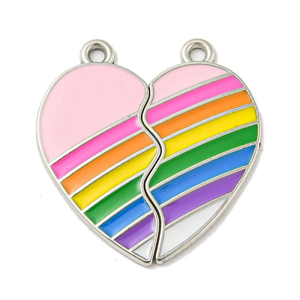 PandaHall Alloy Enamel Split Pendants, Cadmium Free & Lead Free, Platinum, Heart, Rainbow, 29.5x28x1.5mm, Hole: 1.8mm Alloy+Enamel Rainbow
PandaHall Alloy Enamel Split Pendants, Cadmium Free & Lead Free, Platinum, Heart, Rainbow, 29.5x28x1.5mm, Hole: 1.8mm Alloy+Enamel Rainbow