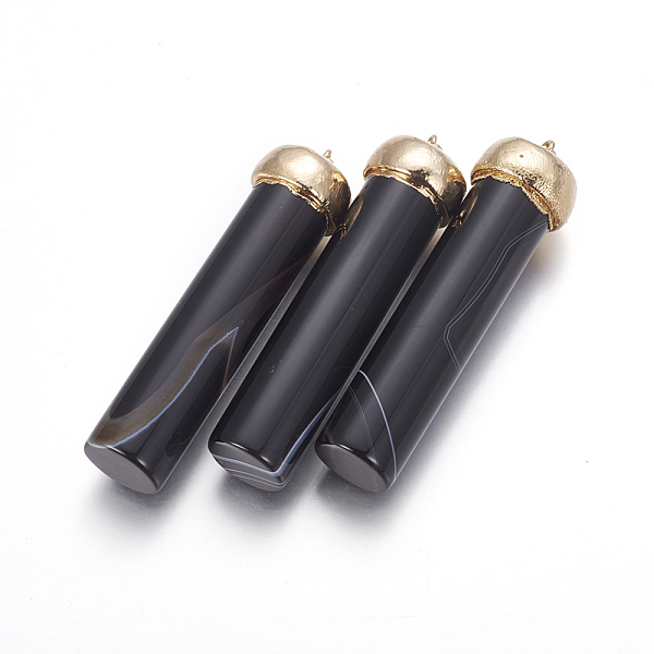 PandaHall Natural Agate Big Pendants, with Brass Findings, Column, Golden, 66x17~18mm, Hole: 5x8mm Natural Agate Column Black
PandaHall Natural Agate Big Pendants, with Brass Findings, Column, Golden, 66x17~18mm, Hole: 5x8mm Natural Agate Column Black