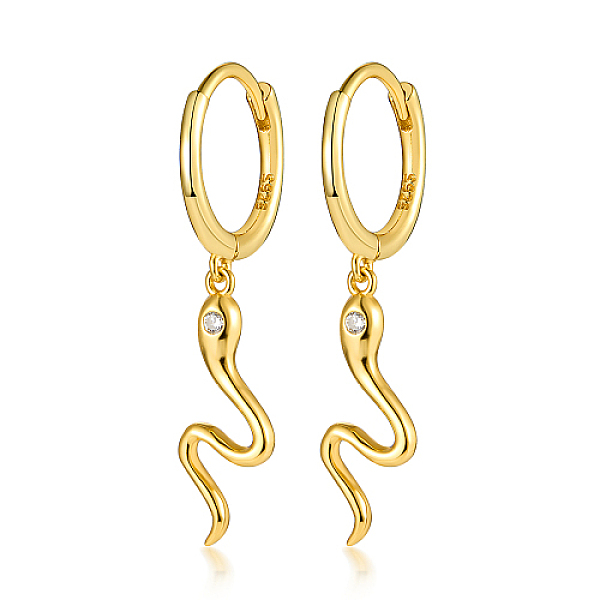 PandaHall 925 Sterling Silver Micro Pave Cubic Zirconia Dangle Hoop Earrings, Snake, with S925 Stamp, Golden, 31mm Cubic Zirconia Snake..., Clear
PandaHall 925 Sterling Silver Micro Pave Cubic Zirconia Dangle Hoop Earrings, Snake, with S925 Stamp, Golden, 31mm Cubic Zirconia Snake..., Clear