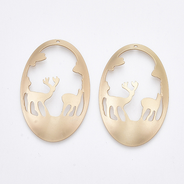 PandaHall Smooth Surface Iron Pendants, Cadmium Free & Lead Free, Oval with Deer, Matte Gold Color, 45x30x5.5mm, Hole: 1.4mm Iron Oval
PandaHall Smooth Surface Iron Pendants, Cadmium Free & Lead Free, Oval with Deer, Matte Gold Color, 45x30x5.5mm, Hole: 1.4mm Iron Oval