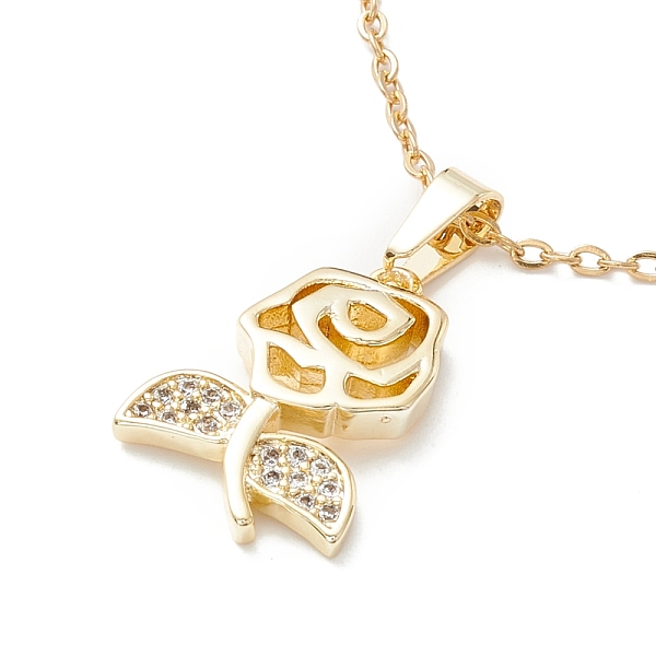 PandaHall Clear Cubic Zirconia Rose Pendant Necklace, 304 Stainless Steel Jewelry for Women, Golden, 17.72 inch(45cm) Cubic Zirconia
PandaHall Clear Cubic Zirconia Rose Pendant Necklace, 304 Stainless Steel Jewelry for Women, Golden, 17.72 inch(45cm) Cubic Zirconia