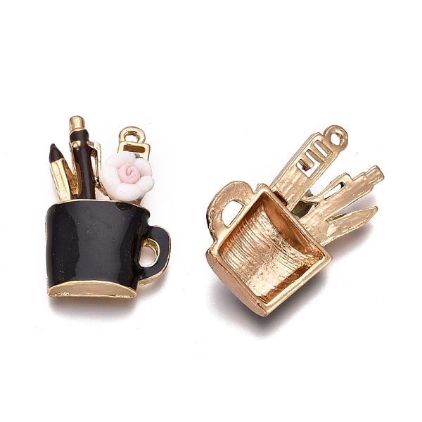 PandaHall Alloy Pendants, with Enamel and Flower Porcelain, Pen Cup Charms, Golden, Black, 24x15x4.5mm, Hole: 1.4mm Alloy+Enamel Others...
PandaHall Alloy Pendants, with Enamel and Flower Porcelain, Pen Cup Charms, Golden, Black, 24x15x4.5mm, Hole: 1.4mm Alloy+Enamel Others...