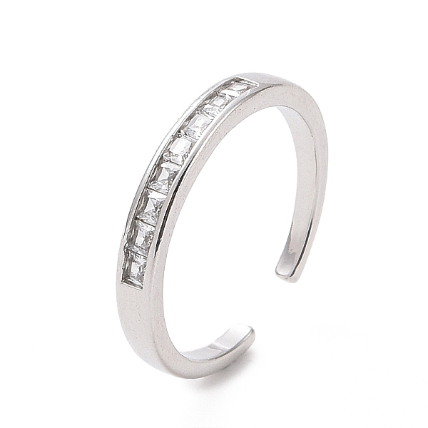 PandaHall Clear Cubic Zirconia Rectangle Open Cuff Ring, Brass Jewelry for Women, Platinum, Inner Diameter: 18mm Brass+Cubic Zirconia Clear
PandaHall Clear Cubic Zirconia Rectangle Open Cuff Ring, Brass Jewelry for Women, Platinum, Inner Diameter: 18mm Brass+Cubic Zirconia Clear