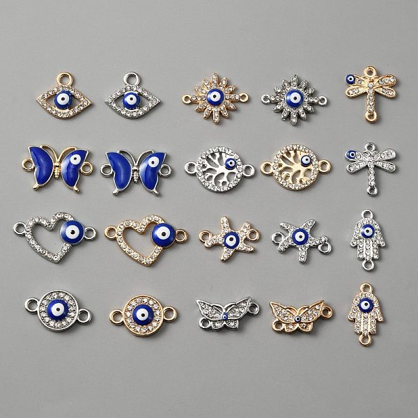 PandaHall 20Pcs 20 Styles Jewelry Making Findings Kits, including Evil Eye Alloy Enamel Connector Charms and Pendants, with Crystal..., Clear
PandaHall 20Pcs 20 Styles Jewelry Making Findings Kits, including Evil Eye Alloy Enamel Connector Charms and Pendants, with Crystal..., Clear
