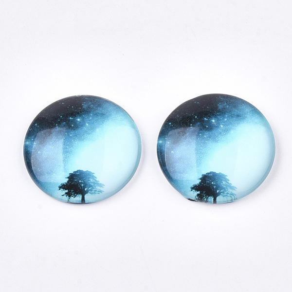 PandaHall Starry Sky Pattern Printed Glass Cabochons, Half Round/Dome, Colorful, 25x6~6.5mm Glass Half Round
PandaHall Starry Sky Pattern Printed Glass Cabochons, Half Round/Dome, Colorful, 25x6~6.5mm Glass Half Round