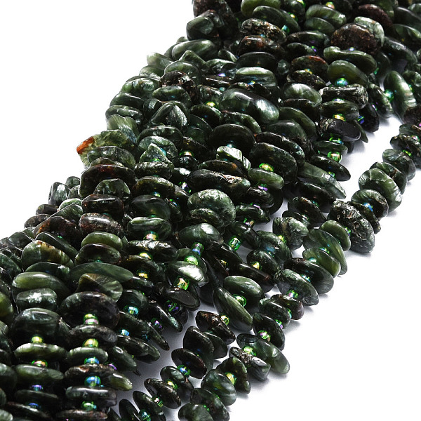 PandaHall Natural Seraphinite Beads Strands, Oval, 7~12x9~15x1.5~4.5mm, Hole: 1mm, about 83pcs/strand, 14.88''(37.8cm) Seraphinite Oval
PandaHall Natural Seraphinite Beads Strands, Oval, 7~12x9~15x1.5~4.5mm, Hole: 1mm, about 83pcs/strand, 14.88''(37.8cm) Seraphinite Oval