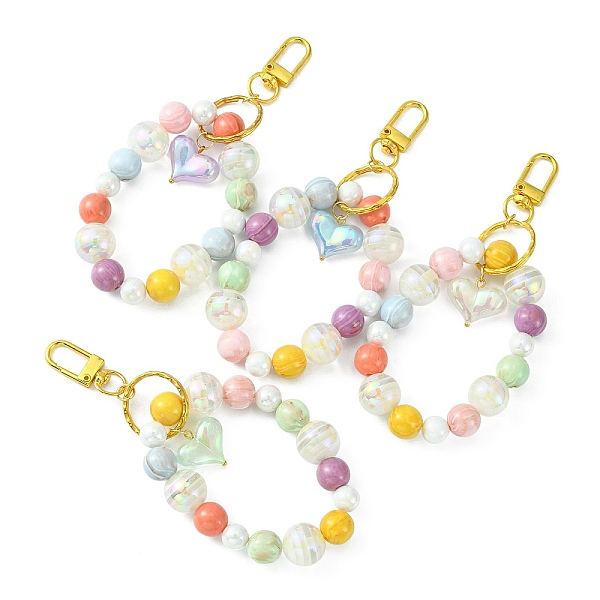 PandaHall Resin & Acrylic Beaded Wristlet Charm Keychains, with Alloy Swivel Clasps, Heart, Mixed Color, 13cm Resin Heart Multicolor
PandaHall Resin & Acrylic Beaded Wristlet Charm Keychains, with Alloy Swivel Clasps, Heart, Mixed Color, 13cm Resin Heart Multicolor