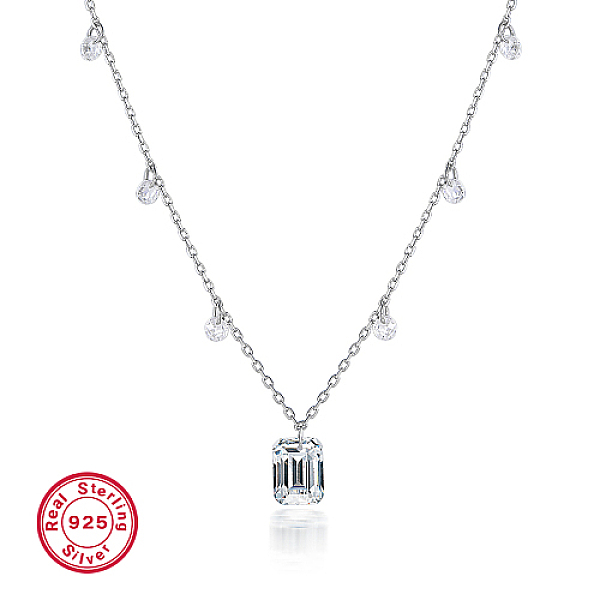 PandaHall Cubic Zirconia Rectangle Pendant Necklaces, Rhodium Plated 925 Sterling Silver Necklace, Platinum, 14.57 inch(37cm) Sterling..., Clear
PandaHall Cubic Zirconia Rectangle Pendant Necklaces, Rhodium Plated 925 Sterling Silver Necklace, Platinum, 14.57 inch(37cm) Sterling..., Clear