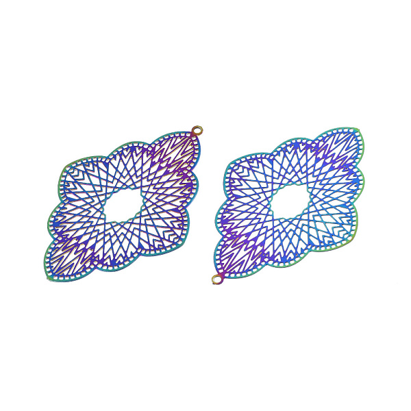 PandaHall 201 Stainless Steel Big Pendants, Etched Metal Embellishments, Flower, Rainbow Color, 50.5x33.5x0.3mm, Hole: 1.4mm 201 Stainless...
PandaHall 201 Stainless Steel Big Pendants, Etched Metal Embellishments, Flower, Rainbow Color, 50.5x33.5x0.3mm, Hole: 1.4mm 201 Stainless...