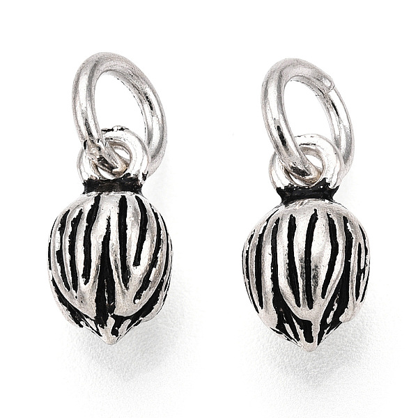 PandaHall 925 Sterling Silver Flower Charms with 925 Stamp & Jump Rings, Antique Silver, 10x5.5x5.5mm, Hole: 4mm Sterling Silver Flower
PandaHall 925 Sterling Silver Flower Charms with 925 Stamp & Jump Rings, Antique Silver, 10x5.5x5.5mm, Hole: 4mm Sterling Silver Flower