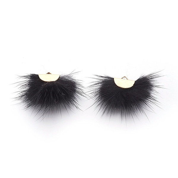 PandaHall Faux Mink Fur Semi Circle Pendants, with Golden Tone Iron Findings, Half Round, Black, 30x44x5mm, Hole: 1.2x2.5mm Fibre Half Round...
PandaHall Faux Mink Fur Semi Circle Pendants, with Golden Tone Iron Findings, Half Round, Black, 30x44x5mm, Hole: 1.2x2.5mm Fibre Half Round...