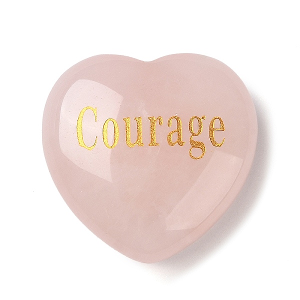 PandaHall Natural Rose Quartz Display Decoration, Heart with Word Courage, 30x30x13mm Rose Quartz Heart
PandaHall Natural Rose Quartz Display Decoration, Heart with Word Courage, 30x30x13mm Rose Quartz Heart