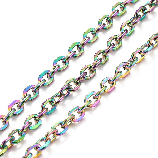 PandaHall Vacuum Plating 304 Stainless Steel Cable Chains, Oval, Unwelded, with Spool, Rainbow Color, 5x4x0.5mm, about 32.81 Feet(10m)/Roll...
PandaHall Vacuum Plating 304 Stainless Steel Cable Chains, Oval, Unwelded, with Spool, Rainbow Color, 5x4x0.5mm, about 32.81 Feet(10m)/Roll...