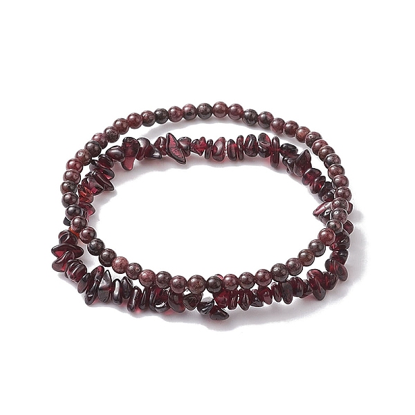PandaHall Chip & Round Natural Garnet Beaded Stretch Bracelets for Women, Inner Diameter: 1-7/8~2-1/8 inch(4.7~5.5cm), 2pcs/set Garnet
PandaHall Chip & Round Natural Garnet Beaded Stretch Bracelets for Women, Inner Diameter: 1-7/8~2-1/8 inch(4.7~5.5cm), 2pcs/set Garnet