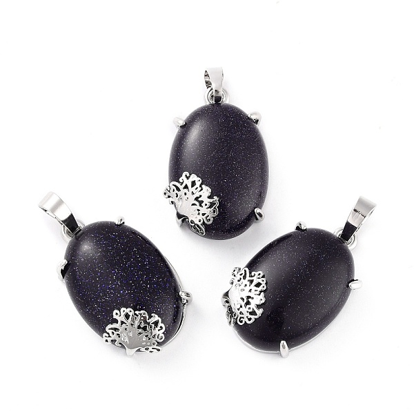 PandaHall Synthetic Blue Goldstone Pendants, with Platinum Tone Brass Findings, Cadmium Free & Lead Free, Oval with Tree, 28~29.5x18.5x9.5mm...
PandaHall Synthetic Blue Goldstone Pendants, with Platinum Tone Brass Findings, Cadmium Free & Lead Free, Oval with Tree, 28~29.5x18.5x9.5mm...